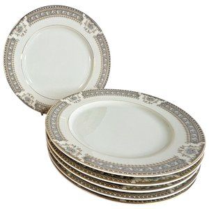 Set of 6 Mikasa Ivory China Richelieu M2002 Salad Plates 7 Inch Japan Gray White